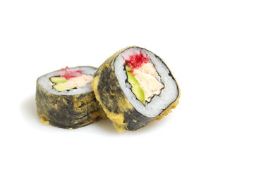 Sushi roll isolated on white background