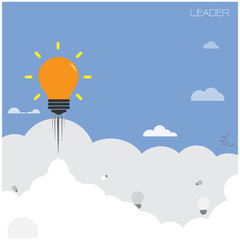 creative light bulb ,leader concept