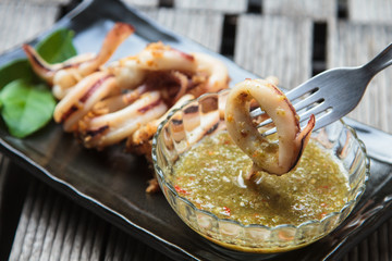 barbecue grilled squid