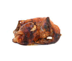 roast chicken isolated on white background