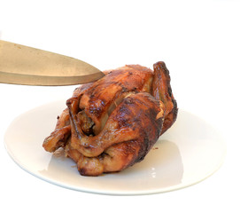 roast chicken isolated on white background
