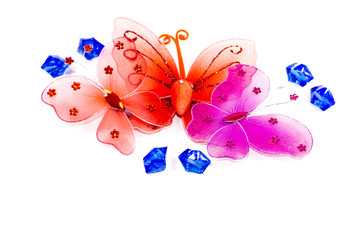 Schmetterlinge mit Blauen Steinen