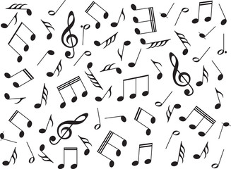 Music notes on white background