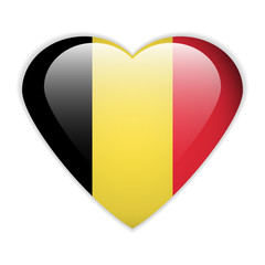 Fototapeta premium Belgium flag button.