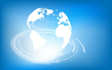 Planet earth informational stream. Vector illustration