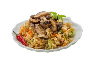 Fried rice with mushrooms