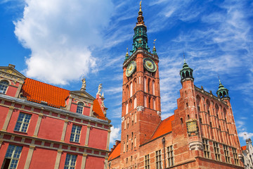 Fototapeta premium Architecture of historical city hall in Gdansk, Poland
