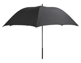 side view of open black umbrella
