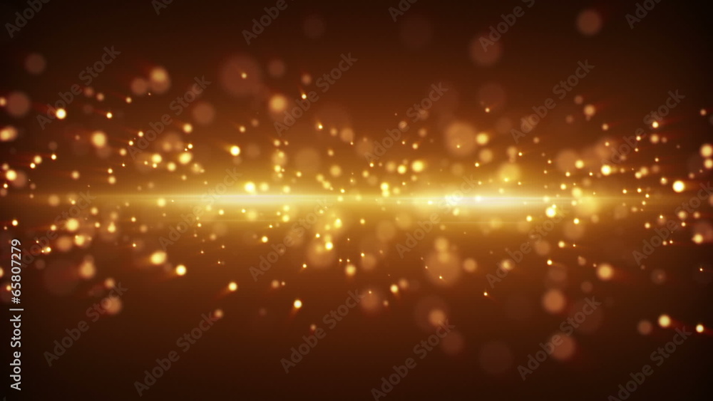 Poster gold light stripe and particles loopable background