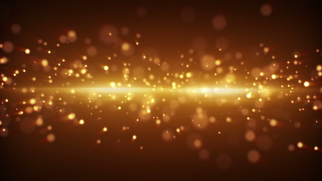 gold light stripe and particles loopable background