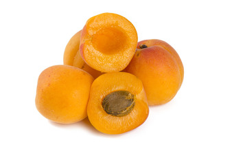 apricots isolated on white
