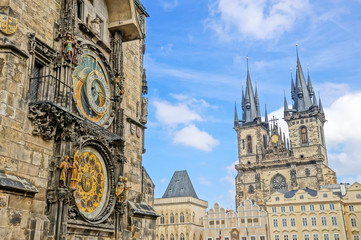 Old astronomical clock in Prague, Czech Republic
