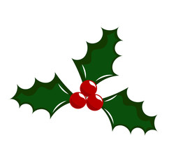 Holly berry - sign of Christmas. Vector illustration