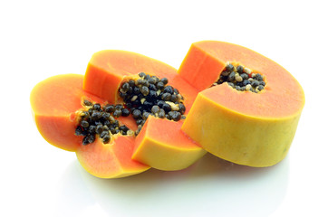 Papaya isolated on white background