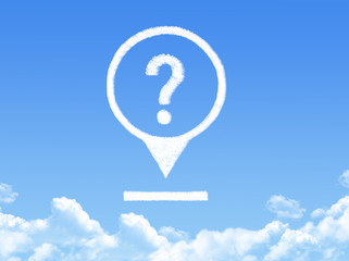 question mark location marker cloud shape