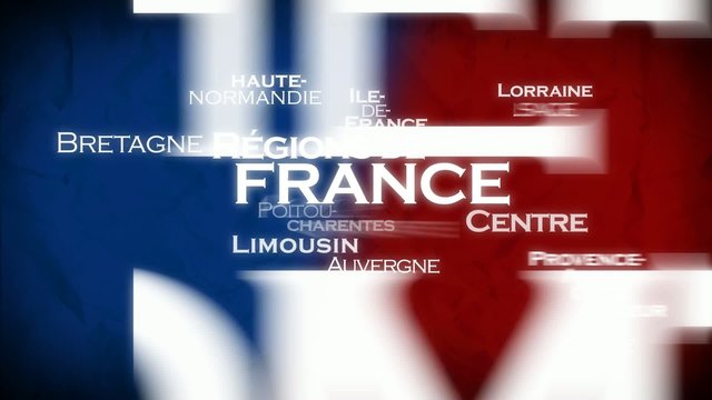R&eacute;gions de france red&eacute;coupage nuage de mots animation