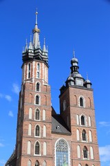 Fototapeta na wymiar Krakow - St Mary Basilica