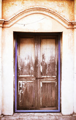 Old vintage wood door