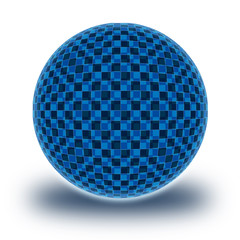 Blue chekered sphere