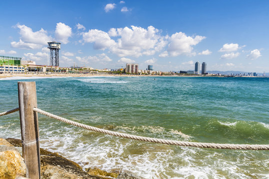 Barcelona beach panorama, Spain