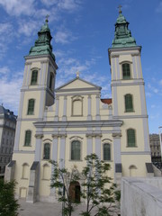 Fototapeta na wymiar Belváros (Inner City) Church, Március 15 tér, Budapest, Hungary