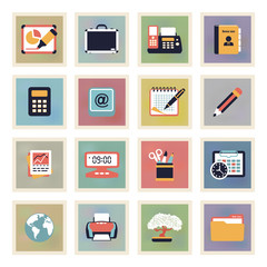 Business modern color icons.