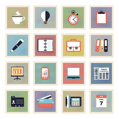 Business modern color icons.