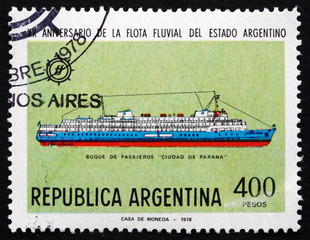 Postage stamp Argentina 1978 Passenger Ship Ciudad de Parana