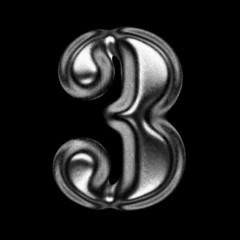 metal figure on black background