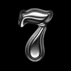 metal figure on black background