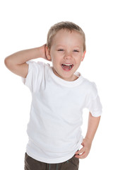 Laughing preschool boy