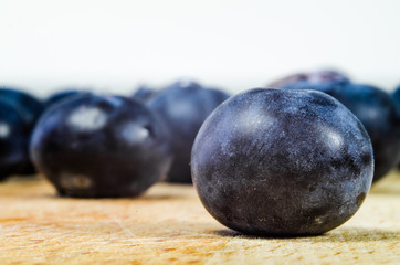 Blueberries on wooden table