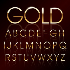 Vector golden alphabet