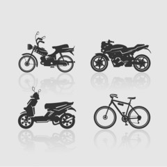 Obraz premium Set Silhouettes bikes