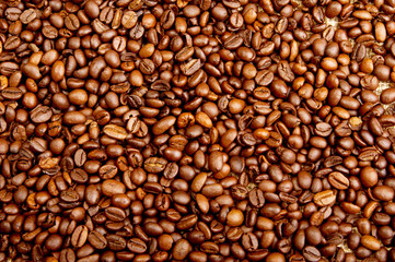 Roasted coffee beans. Background