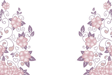 Hand drawn decorative vector background with flowers
