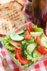 Vegetable salad with olive oil