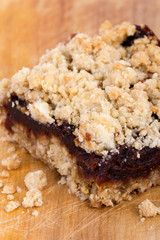 dates crumble square bar on table