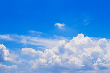 Cloudscape. Blue sky and white cloud.