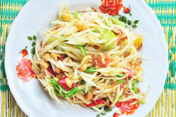 Green papaya salad Thai cuisine spicy delicious