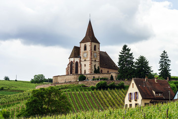 Fototapeta na wymiar Old medieval church in Alsace