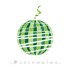 Vector of fruit, watermelon icon on isolated white background