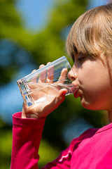 Girl drinking water