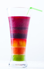 Multilayer multicolor fresh juice from fruit and vegetables