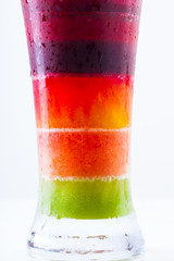 Multilayer multicolor fresh juice from fruit and vegetables