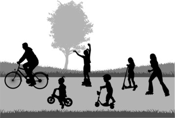 Obraz premium Family silhouettes