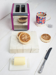 English crumpets with butter