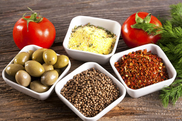 fresh vegetables and spices