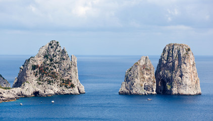 Fototapeta premium Faraglioni, famous giant rocks, Capri island