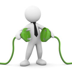 omino bianco con presa elettrica